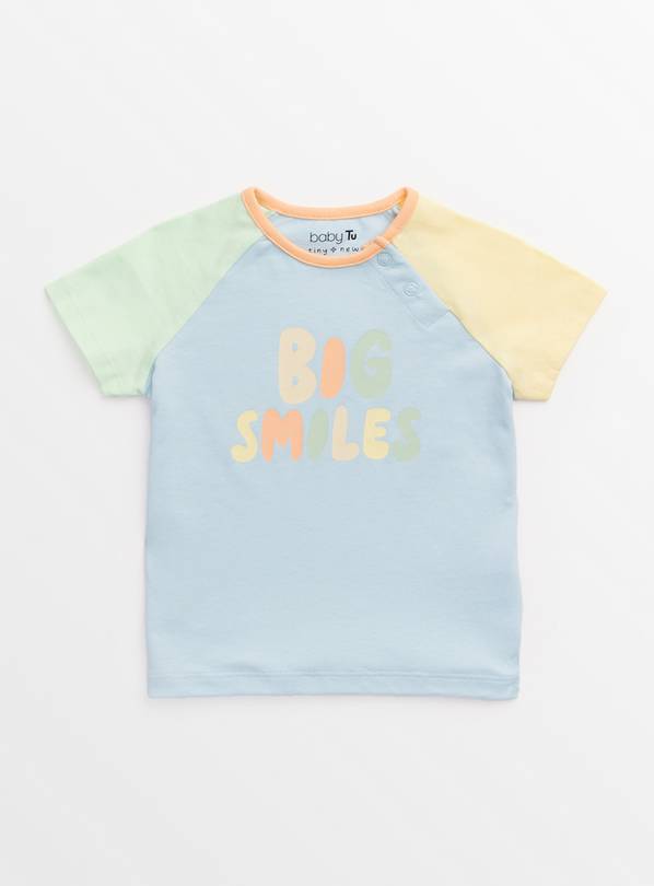 Pastel Big Smiles Print T-Shirt Up to 3 mths